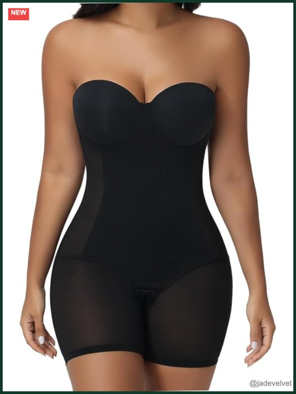 Strapless Shapewear Bodysuit with Built-In Bra Tummy Control Backless Butt